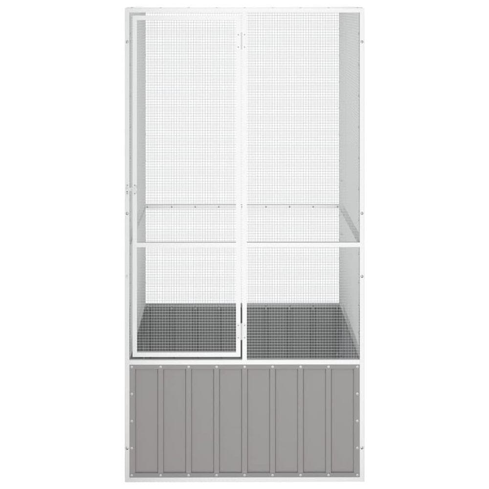 Gabbia per Uccelli Grigia 111x107x211,5 cm Acciaio Zincato - Foto 3