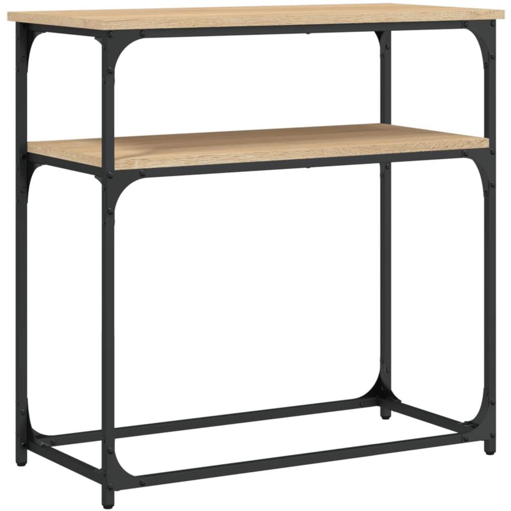 Tavolino Consolle Rovere Sonoma 75x35,5x75cm Legno Multistrato - Foto 2