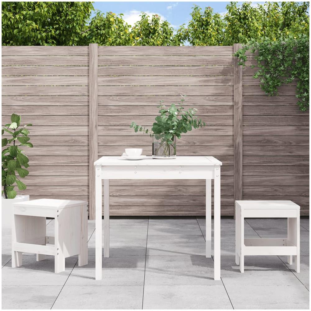 Set Da Bistrot Da Giardino 3pz Bianco In Legno Massello Di Pino - Foto 1