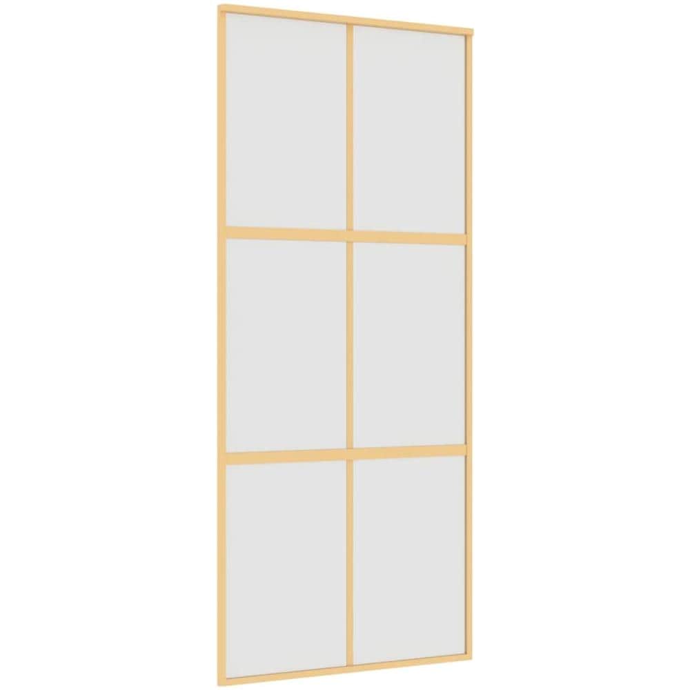 Porta Scorrevole Dorata 90x205 Vetro Smerigliato Esg Alluminio - Foto 2