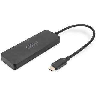 Digitus DA70255 Hub USB-C 3.0 Con Gigabit Ethernet – 3 Porte USB E LAN, Bianco, Plug & Play