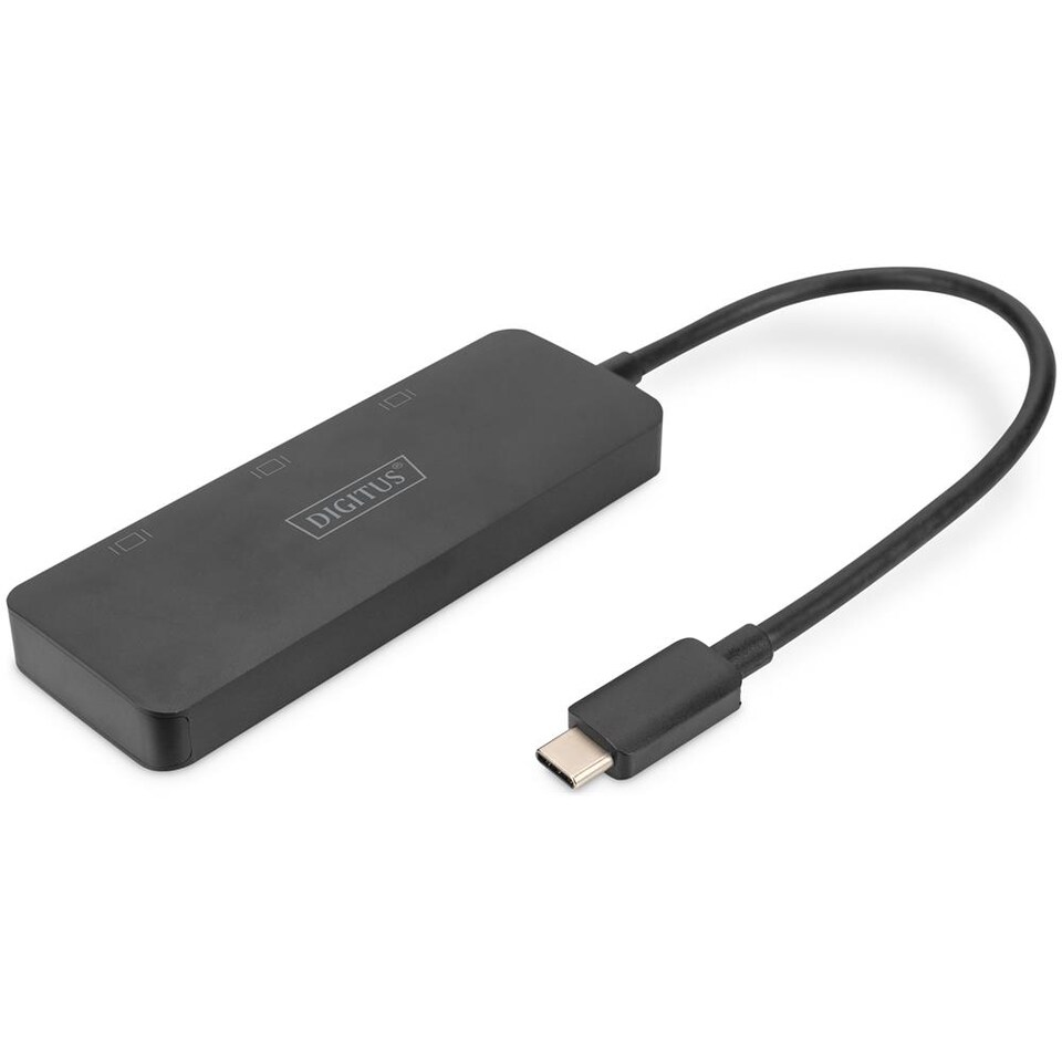 Digitus DA70255 Hub USB-C 3.0 Con Gigabit Ethernet – 3 Porte USB E LAN, Bianco, Plug & Play