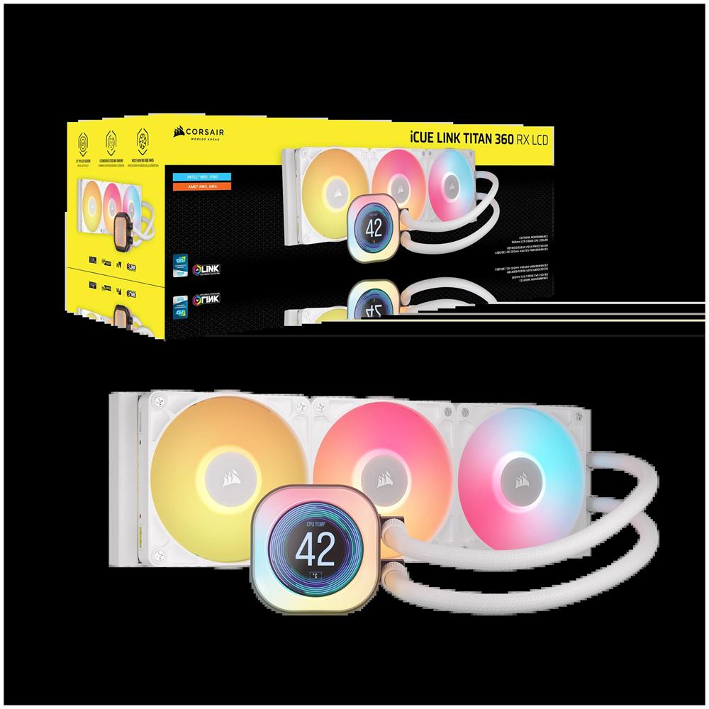 Dissipatore CPU a Liquido iCUE LINK TITAN 360 RX LCD per Socket Intel LGA1851 / 1700 e Socket AMD AM4 / AM5 - Foto 2