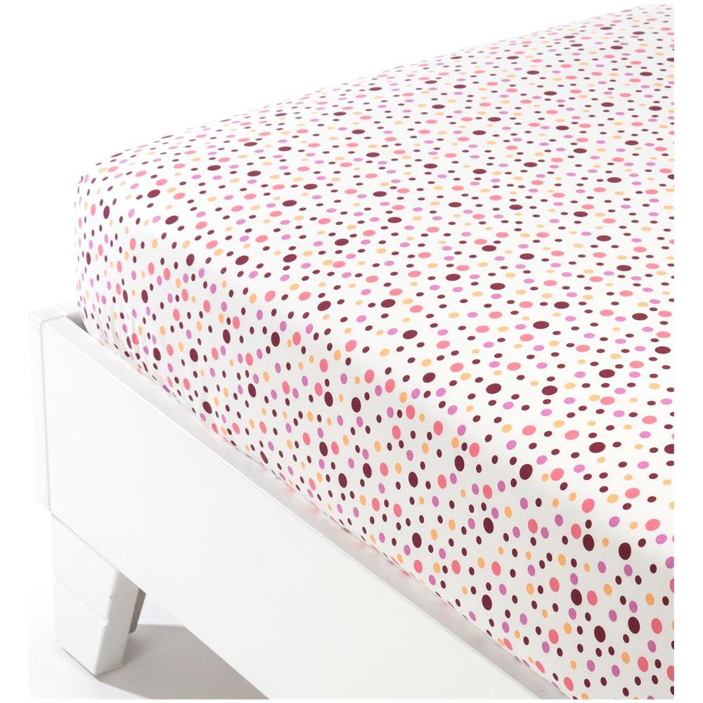 Lenzuolo Inferiore Pois In Cotone Colore Rosa Misura Singolo - Foto 1