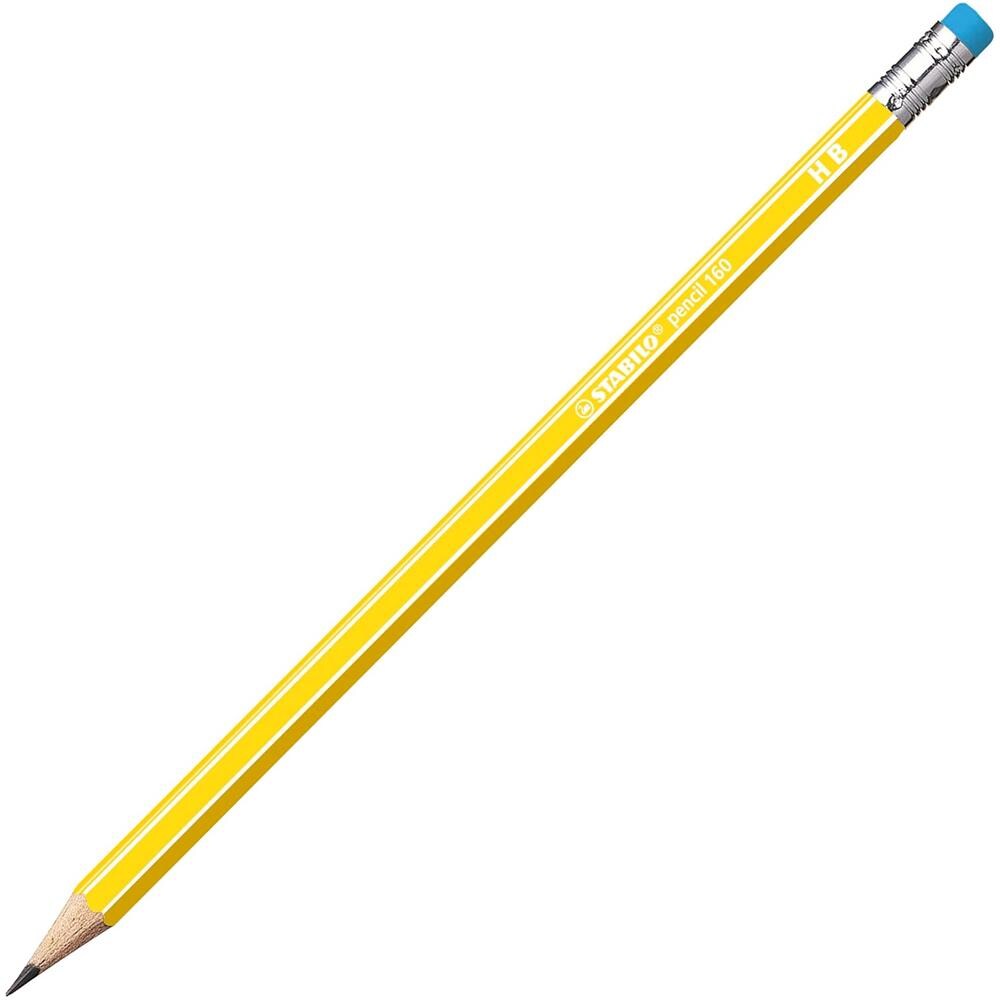 160 - Matita in Grafite - in Giallo - con gommino - Confezione da 12 - Gradazione HB - Foto 2