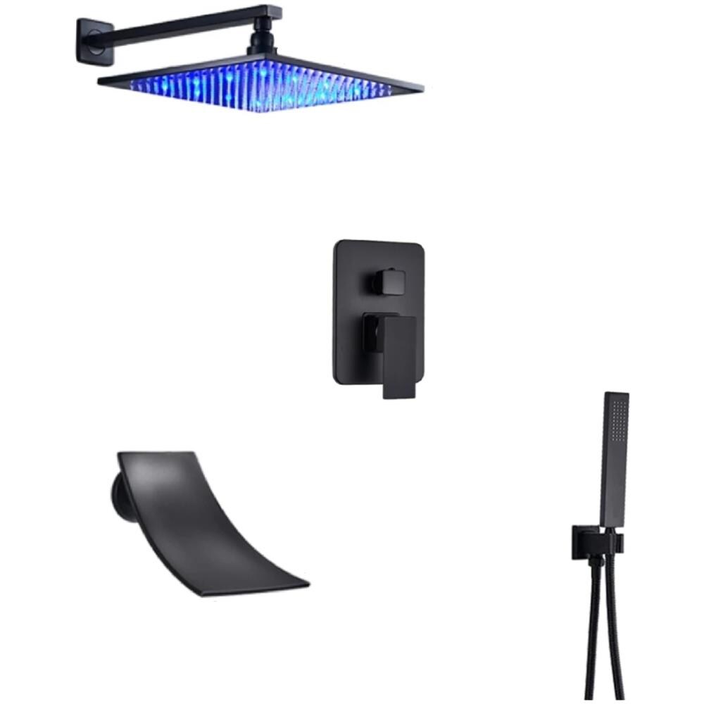 Set miscelatore doccia, Blackswan, tipo M3.7 LED, modello nero opaco, misura 40 cm - Foto 1