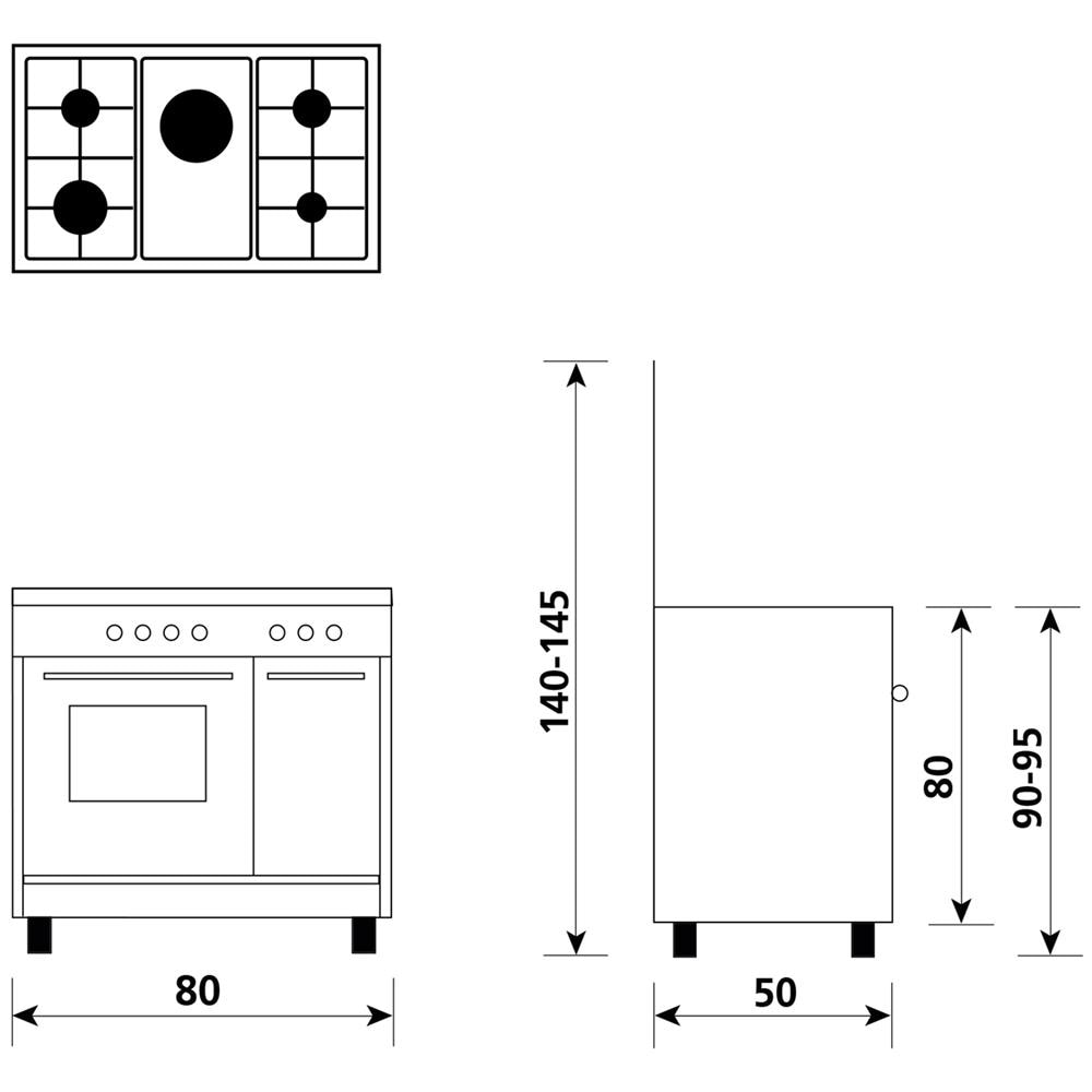 Cucina Elettrica AR856EX 5 Fuochi Forno Elettrico Classe A Dimensioni 80x50 Colore Bianco Serie Alpha - Foto 3