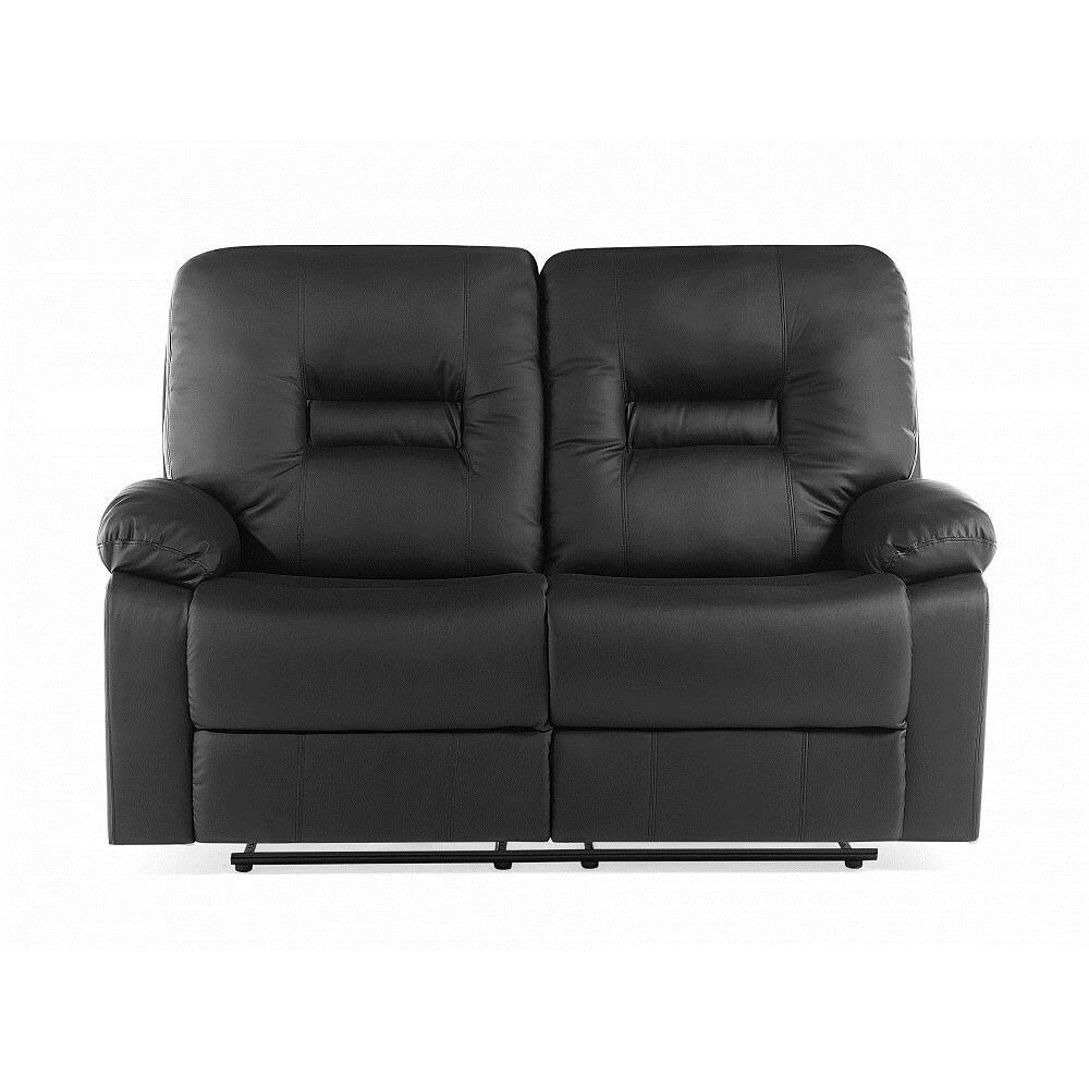 Divano Reclinabile A 2 Posti In Pelle Sintetica Nera Bergen - Foto 2