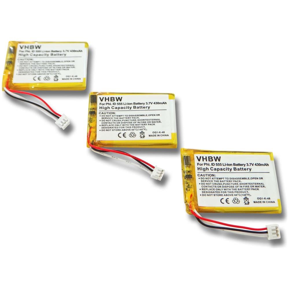 vhbw batteria 500mAh (3.7V) compatibile con cordlesses telefonia fissa telefono Thomson 28106FE1 Ultra Slim Dect, 28115, 28118 sostituisce 5-2762, 5-2770, SL-422943