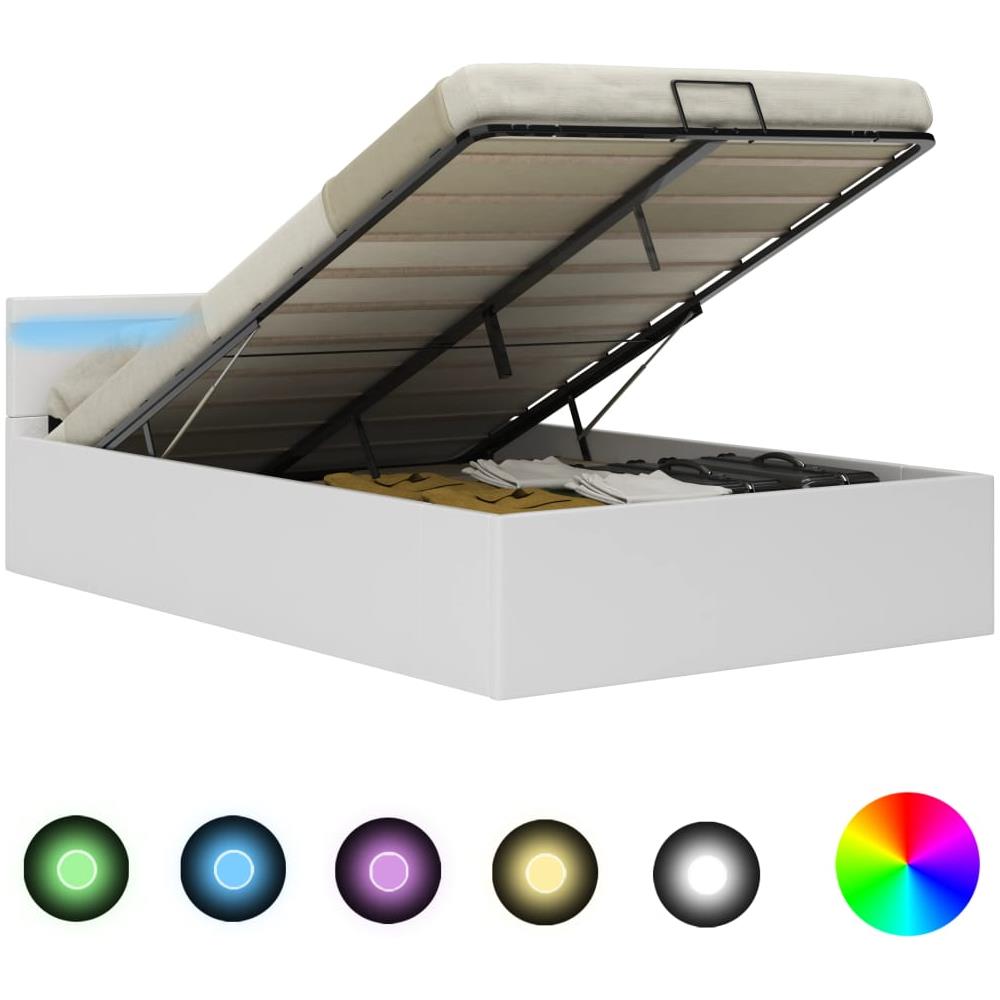 Giroletto Contenitore Idraulico LED Bianco Similpelle 120x200cm - Foto 1