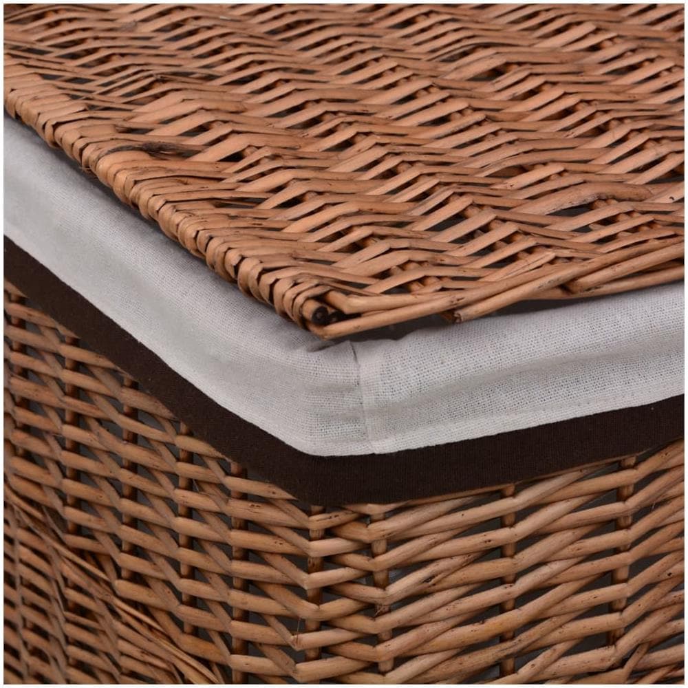 Cesto della Biancheria Impilabile Marrone in Salice - Foto 2