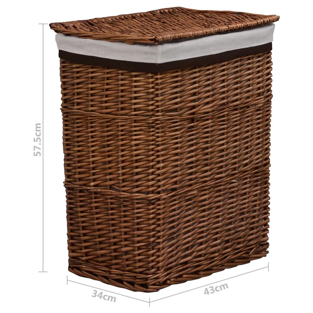 Cesto della Biancheria Impilabile Marrone in Salice - Foto 8