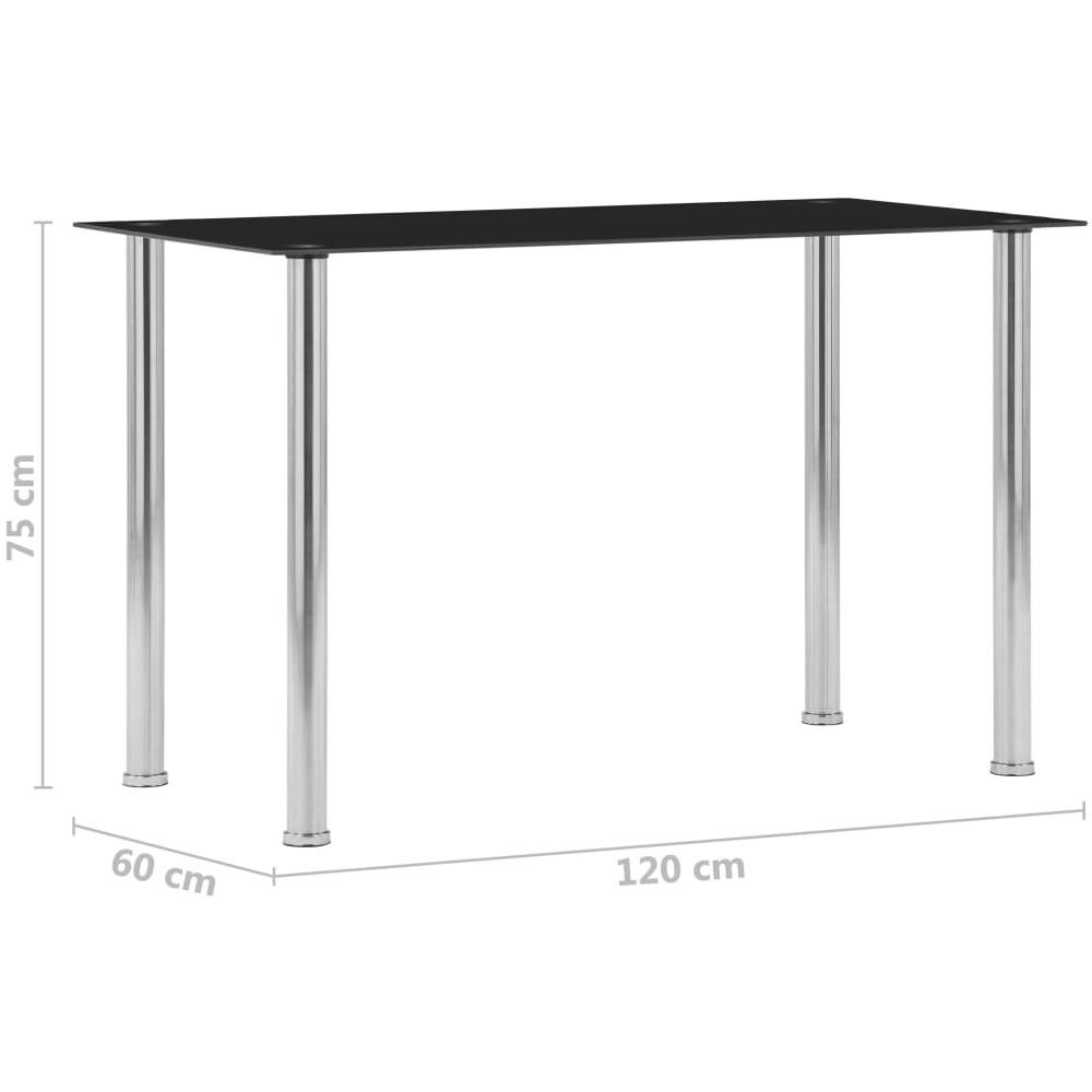 Tavolo Da Pranzo Nero 120x60x75 Cm In Vetro Temperato - Foto 9