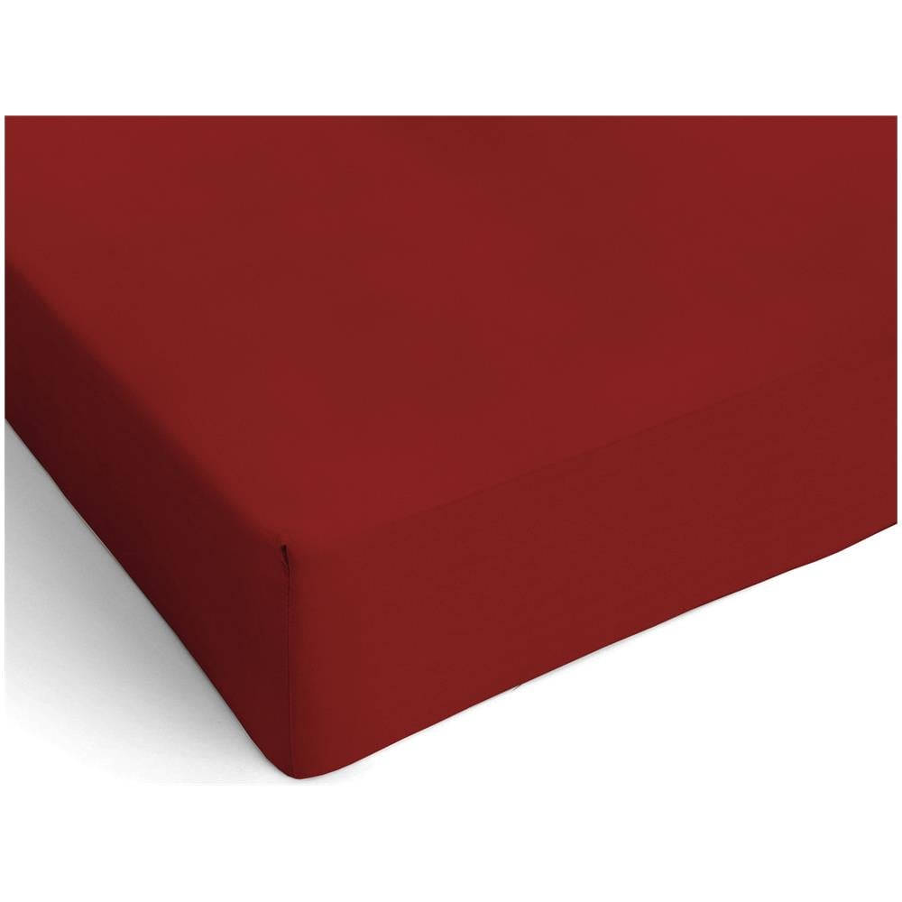 Lenzuolo Sotto Con Angoli In Microfibra - Matrimoniale 160/170 X 190/200 X 25 Cm - Bordeaux - Foto 1