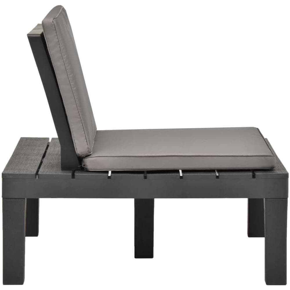 Sedia a Sdraio da Giardino con Cuscino in Plastica Antracite - Foto 2