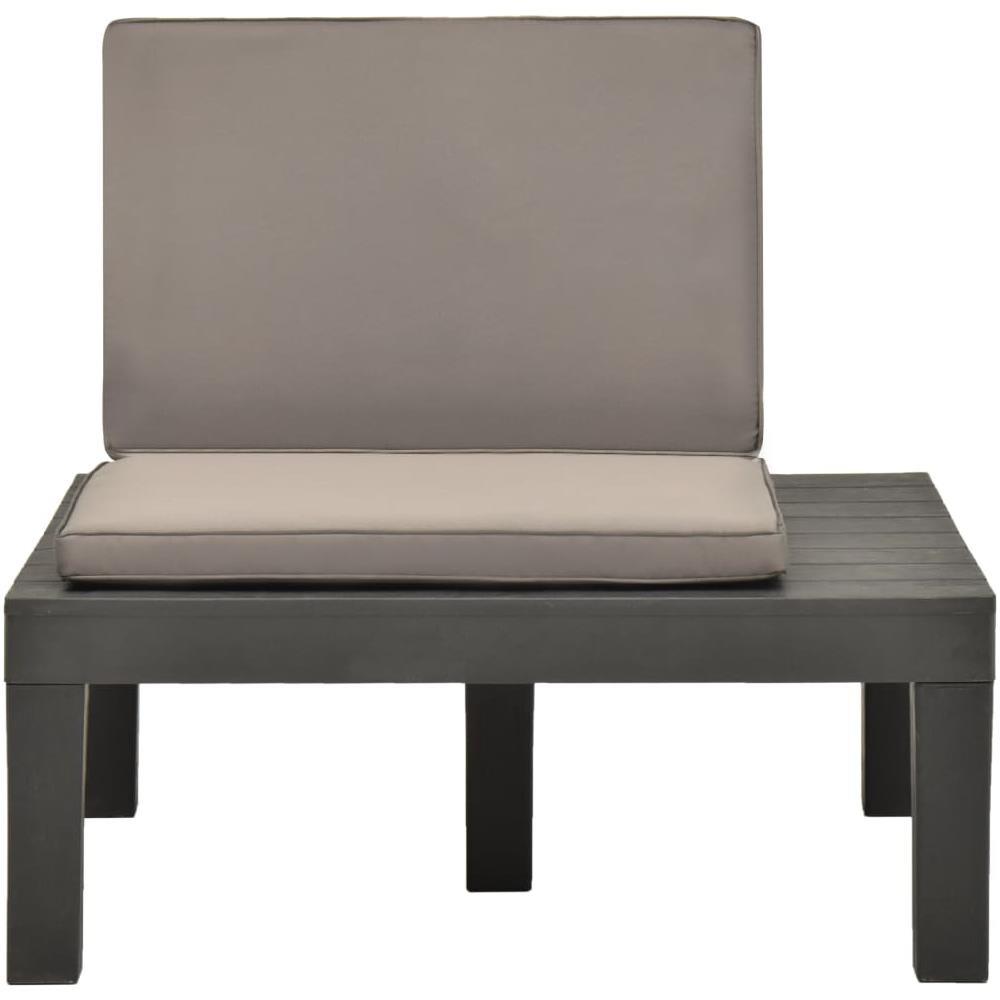 Sedia a Sdraio da Giardino con Cuscino in Plastica Antracite - Foto 3