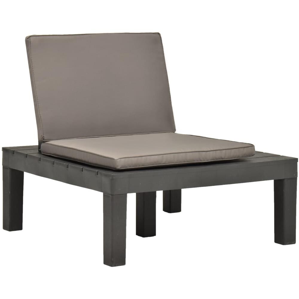 Sedia a Sdraio da Giardino con Cuscino in Plastica Antracite - Foto 1