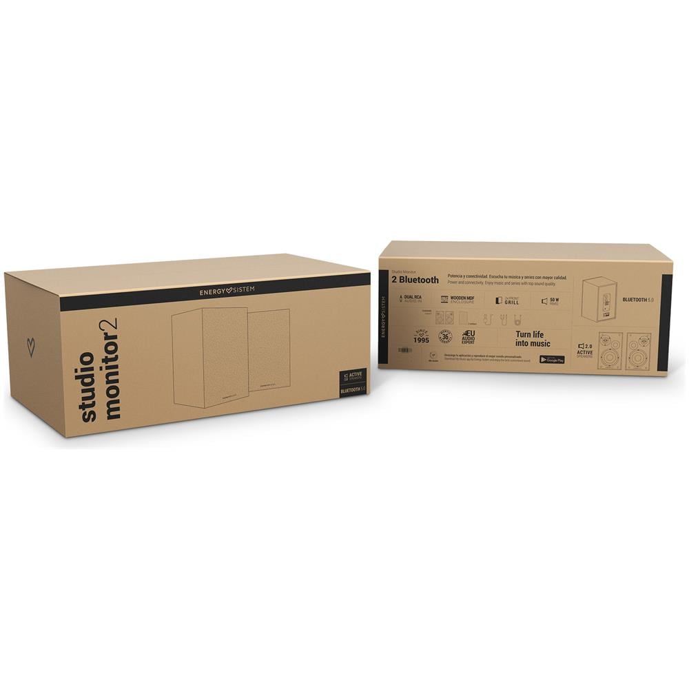Monitor Da Studio 2 Diffusori Da Scaffale Bluetooth Attivi - Doppio Ingresso Rca - Colore Nero - Foto 2
