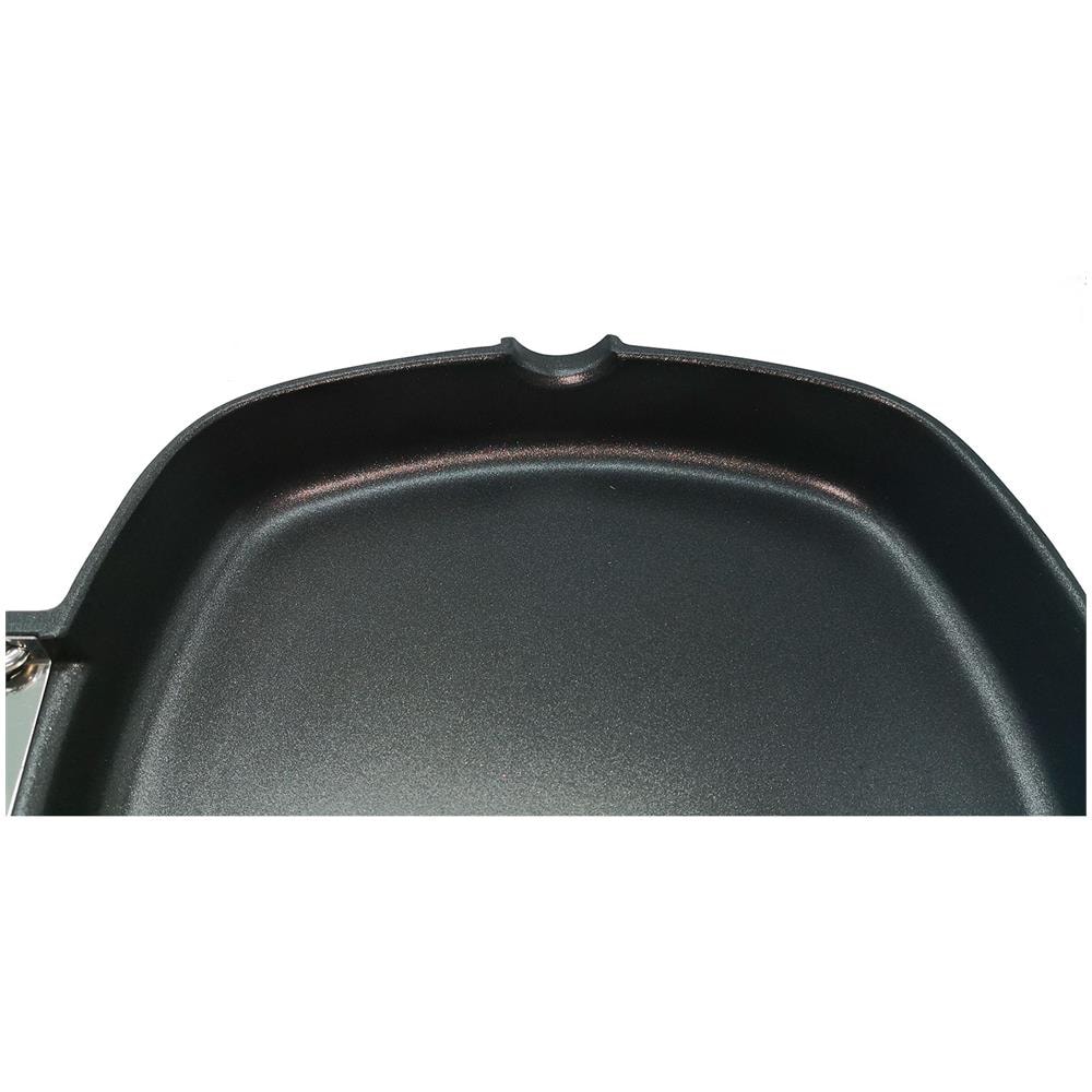 Bistecchiera con Dimensioni 28x28 cm Antiaderente Senza PFOA Colore Nero  - Foto 5