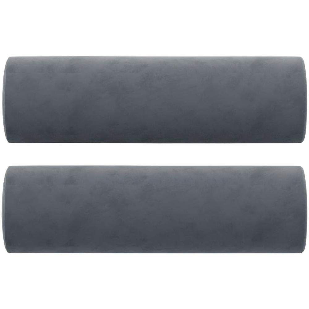 Cuscini Decorativi 2 Pz Grigio Scuro 15x50 Cm In Velluto - Foto 2