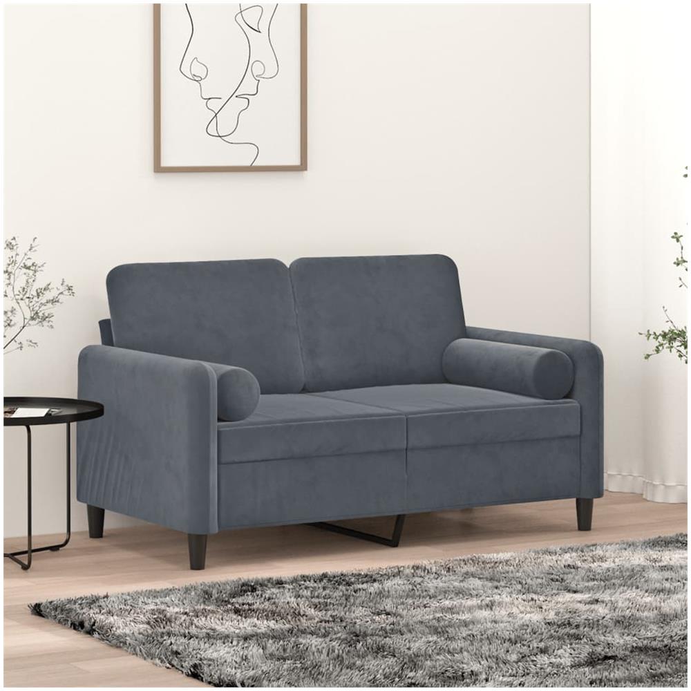 Cuscini Decorativi 2 Pz Grigio Scuro 15x50 Cm In Velluto - Foto 1