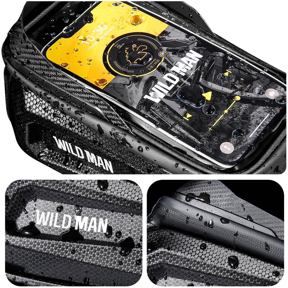 Borsa Da Bicicletta Waterproof Capacità 1l Finestra Tattile E10, Nero - Foto 2
