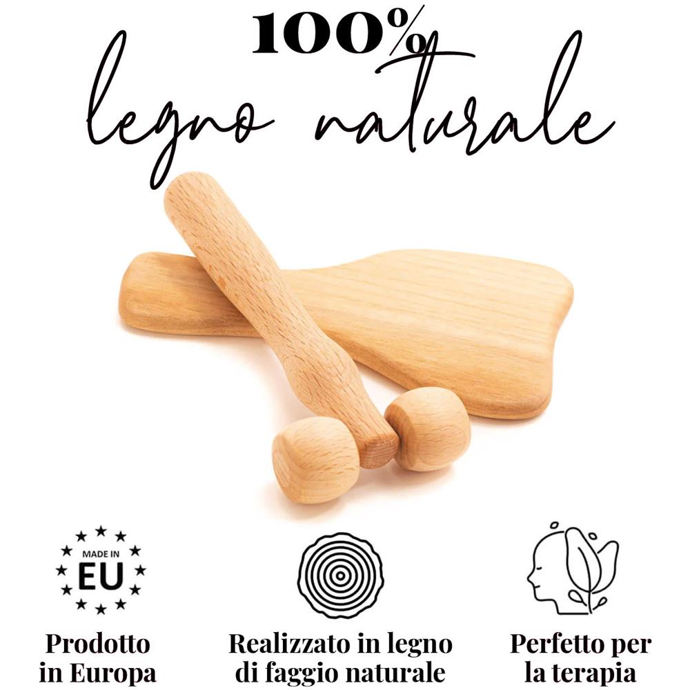 Set Per Massaggi Per Il Corpo In Legno Gua Sha A Rullo Derma Per Viso, Collo, Spalle, Braccia, Mani - Foto 1
