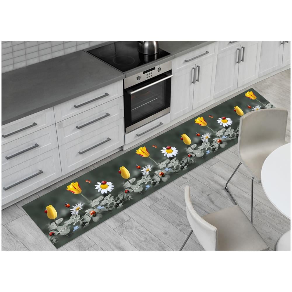 Tappeto Passatoia Cucina Antiscivolo Sottolavello Digitale Dis. Puff Coccinella 50x115 Puff Coccinella - Foto 1