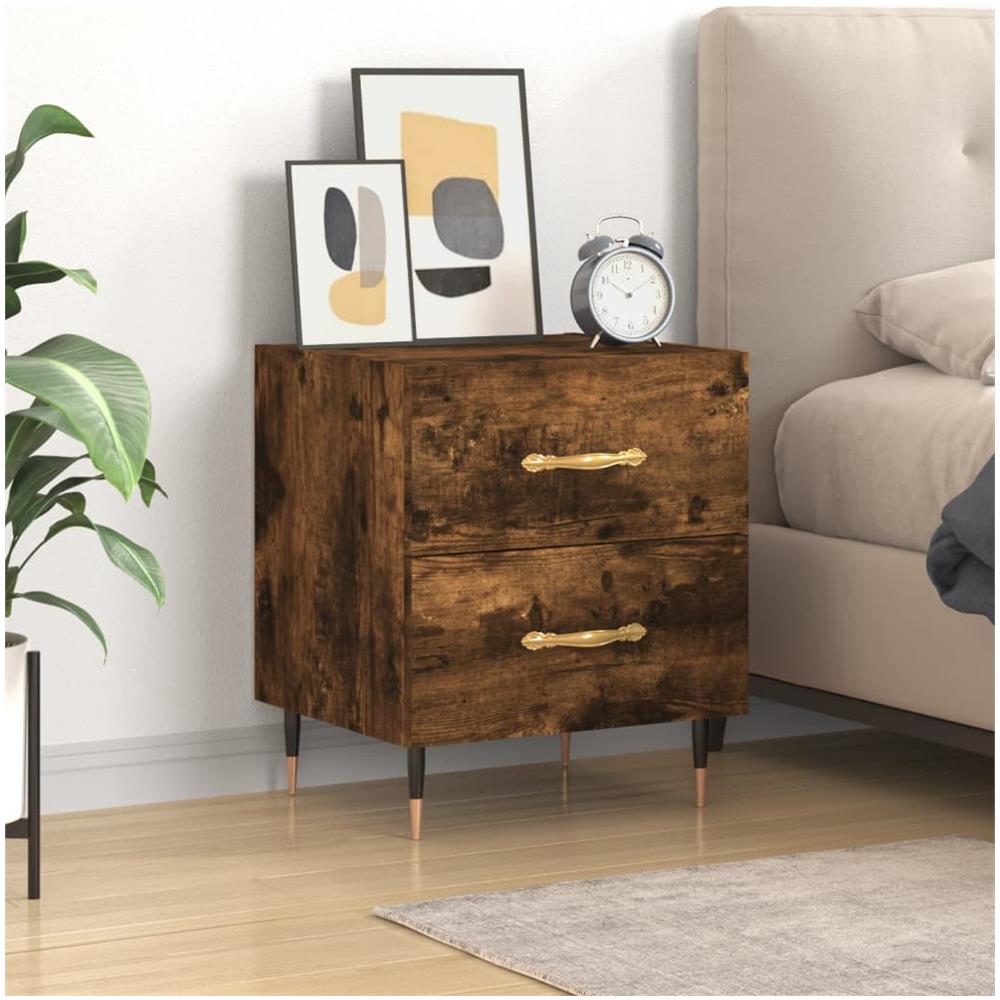 Comodino Rovere Fumo 40x35x47,5 Cm In Legno Multistrato - Foto 1