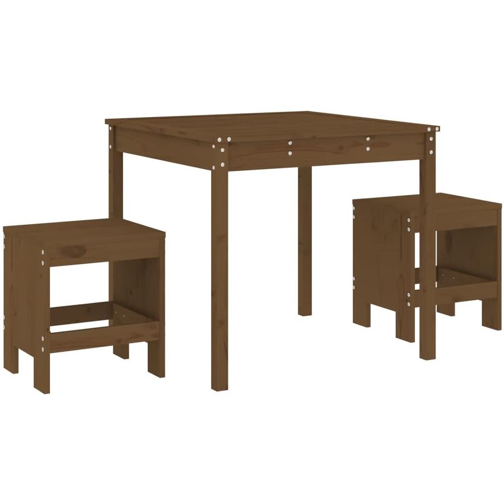 Set Da Bistrot Da Giardino 3 Pz Miele In Legno Massello Di Pino - Foto 2