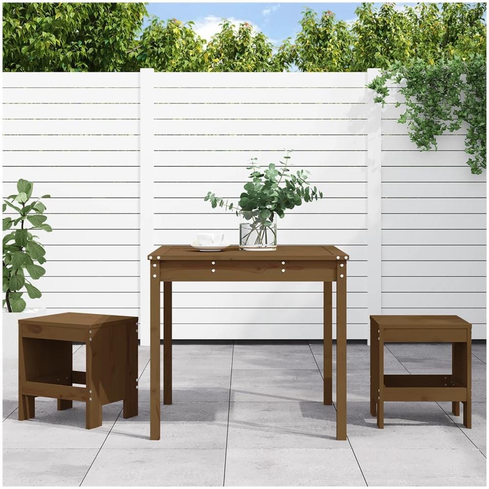 Set Da Bistrot Da Giardino 3 Pz Miele In Legno Massello Di Pino - Foto 1
