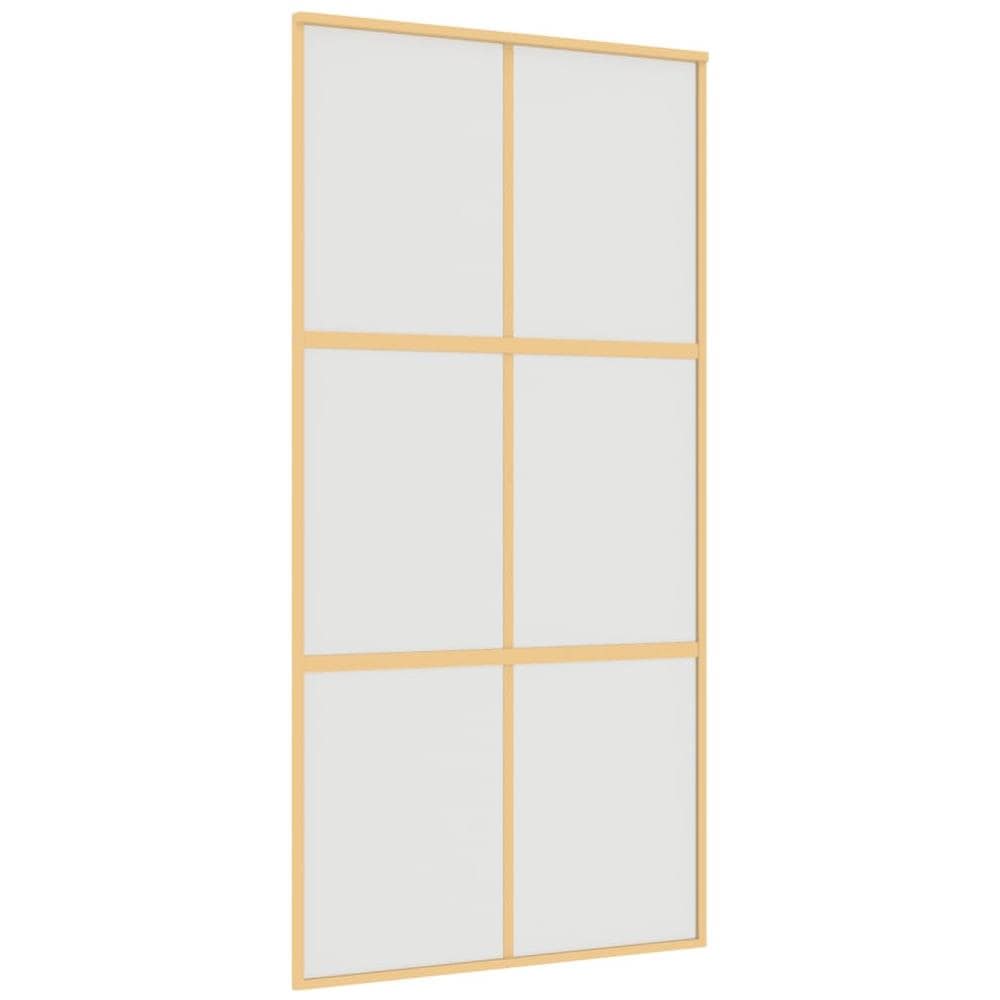 Porta Scorrevole Oro 102,5x205 Vetro Smerigliato Esg Alluminio - Foto 2