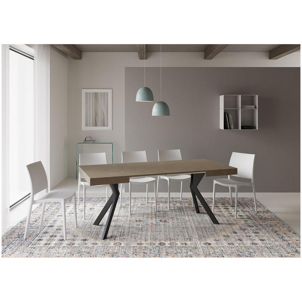 Tavolo allungabile 90x90/194 cm Dolcezza tortora gambe antracite - Foto 4