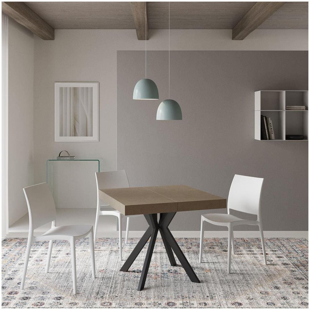 Tavolo allungabile 90x90/194 cm Dolcezza tortora gambe antracite - Foto 2