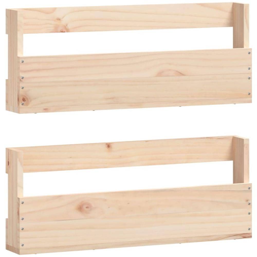 Scarpiere a Parete 2 pz 59x9x23 cm Legno Massello di Pino - Foto 1