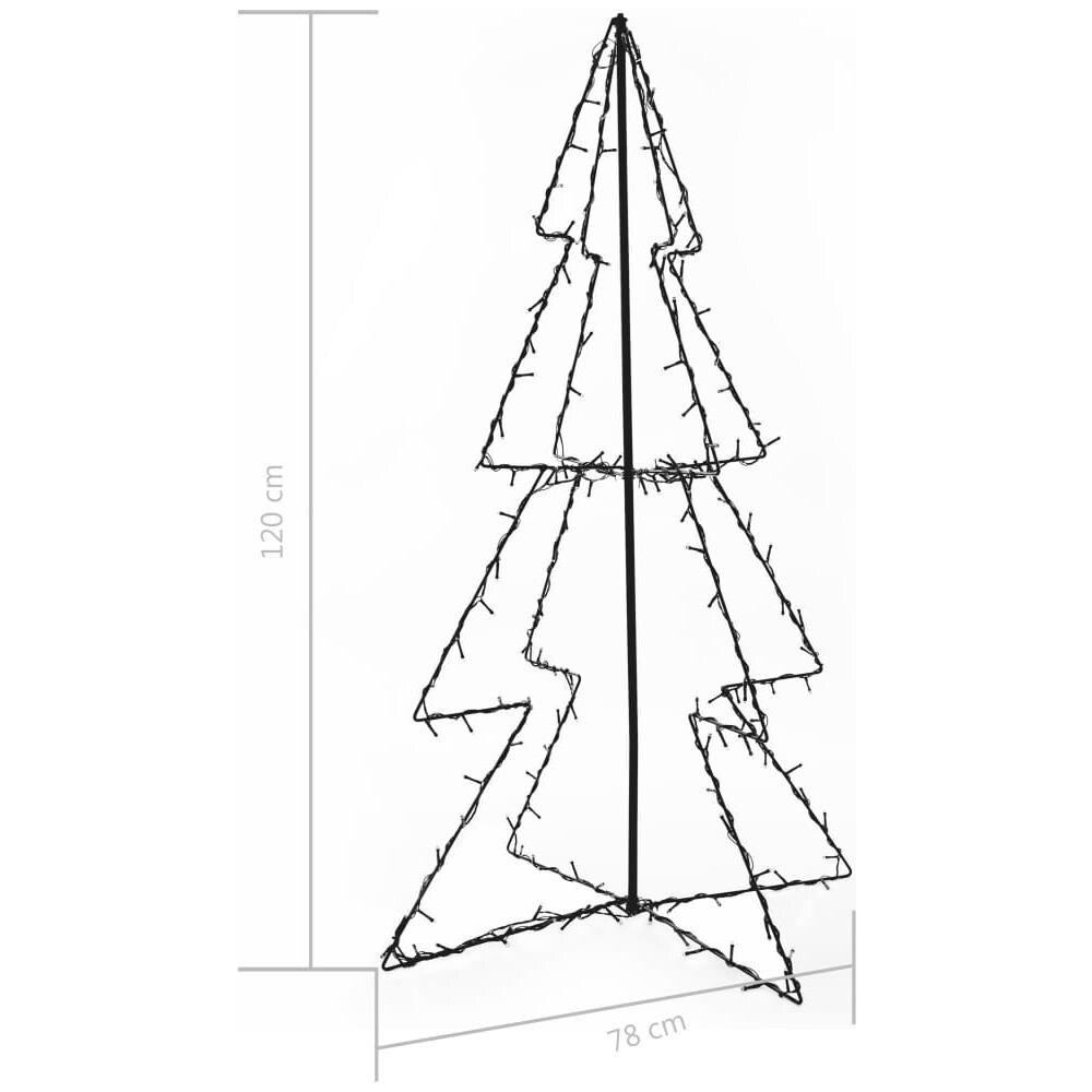 Albero di Natale a Cono 160 LED per Interni Esterni 78x120 cm - Foto 5