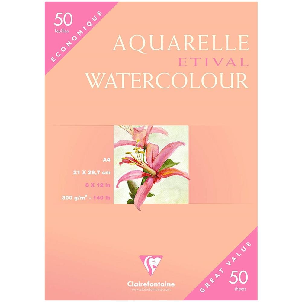 96469c Confezione Carta Acquarello, 30 X 21.5 Cm, 50 Fogli, Bianco - Foto 1