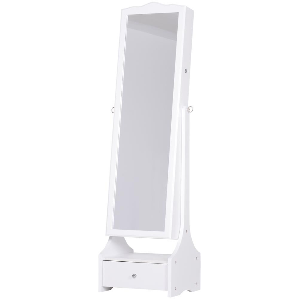 Armadio Portagioie Specchiera Con Luci A Led Bianco 45x36x150cm - Foto 1