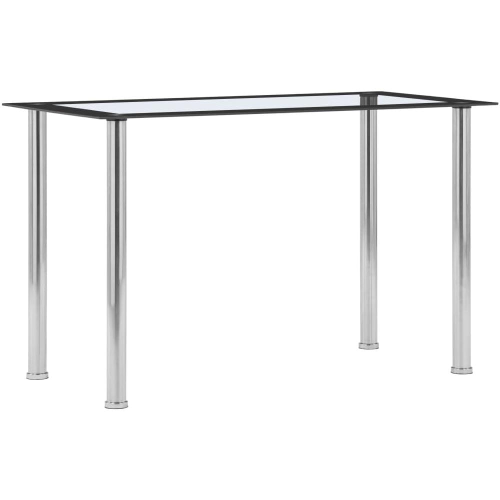 Tavolo Da Pranzo Nero E Trasparente 120x60x75cm Vetro Temperato - Foto 1