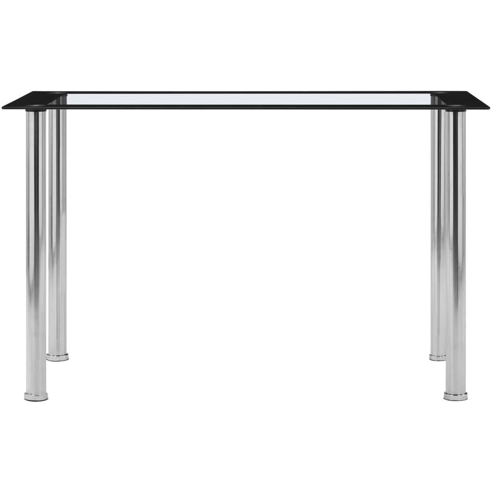 Tavolo Da Pranzo Nero E Trasparente 120x60x75cm Vetro Temperato - Foto 2