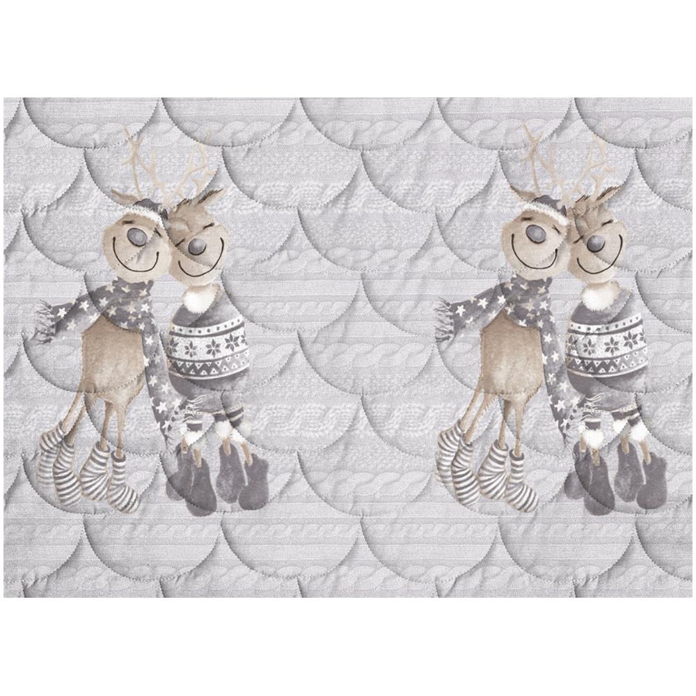 Trapunta Piumone Invernale Linea Pensieri Delicati Disegno Renna Grigio Matrimoniale Grigio - Foto 2