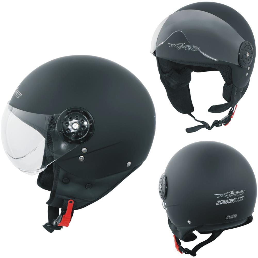 Scooter Moto Casco Jet Omologato Ece 22-05 Visiera Avio Nero Opaco Xs - Foto 1