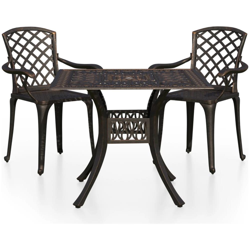 Set Da Bistrot 3 Pz In Alluminio Pressofuso Bronzo - Foto 2