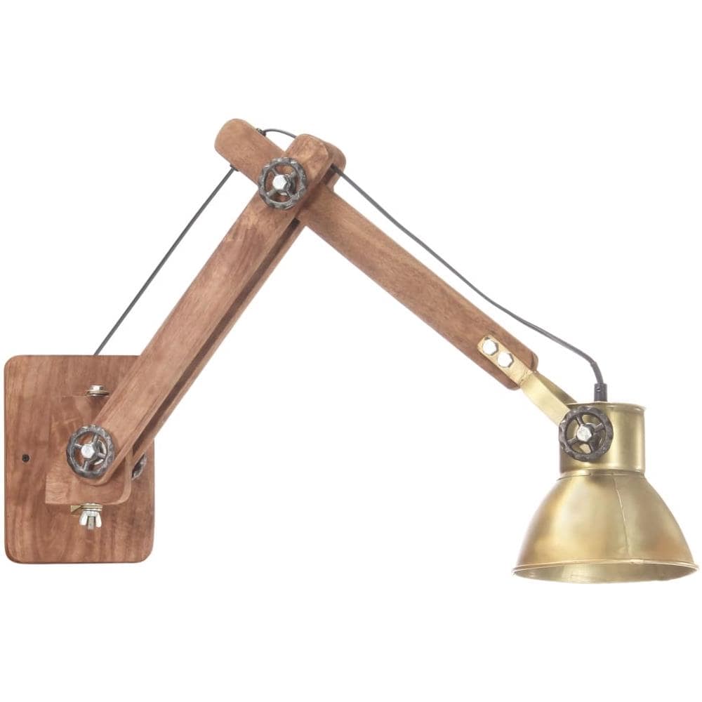 Lampada Da Parete Stile Industriale Ottone Rotonda E27 - Foto 2