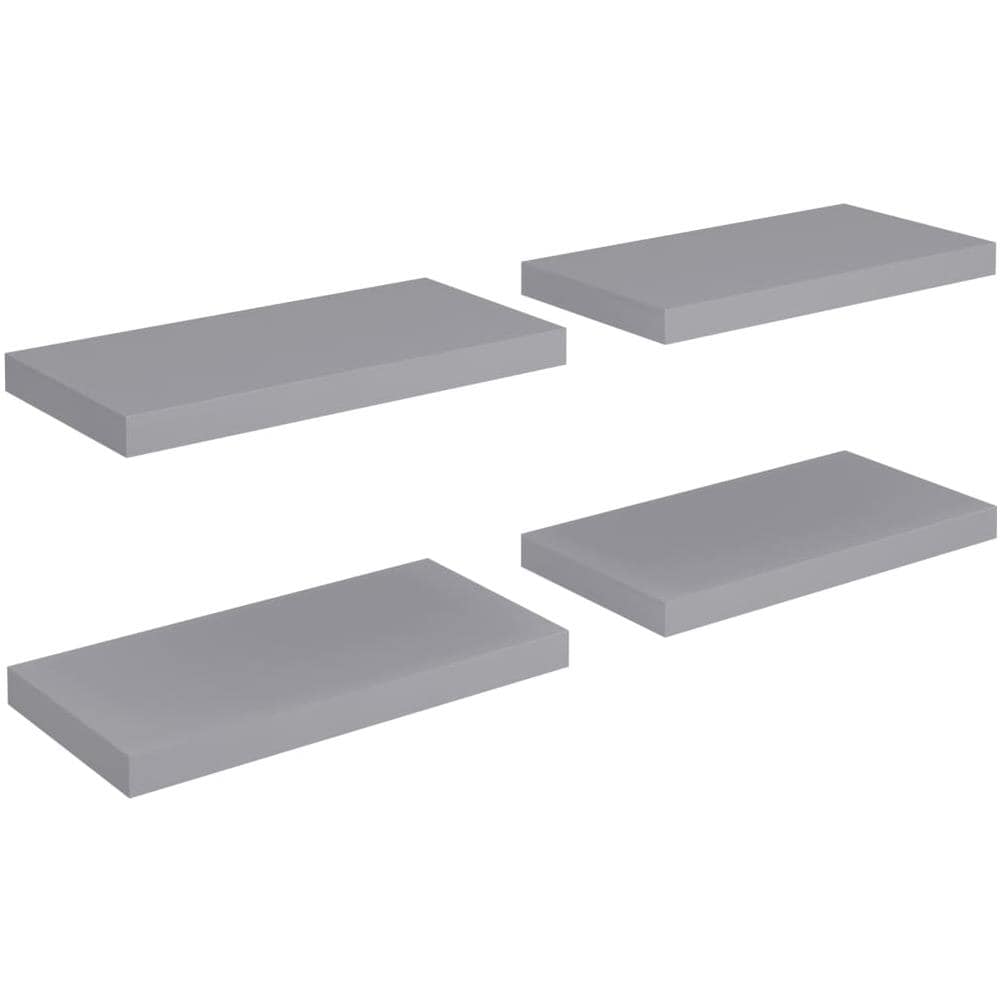 Scaffali A Parete 4 Pz Grigi 50x23x3,8 Cm In Mdf - Foto 2