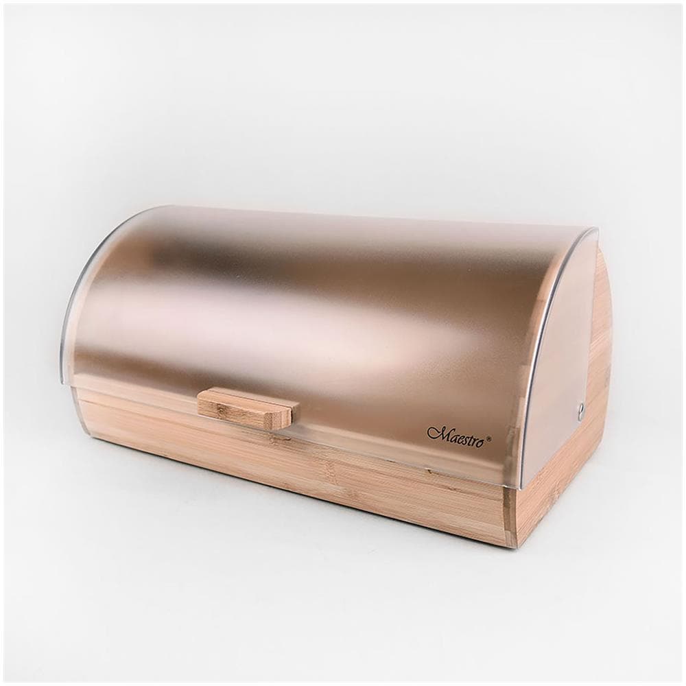 Mr-1674s Portapane, Coperchio Scorrevole, Design Elegante, Legno, Acrilico, Bread Box Trasparente - Foto 2