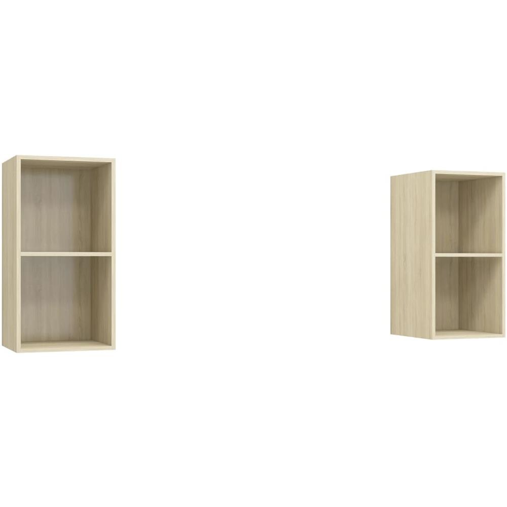 Mobile TV a Parete 2 pz Rovere Sonoma in Truciolato - Foto 1