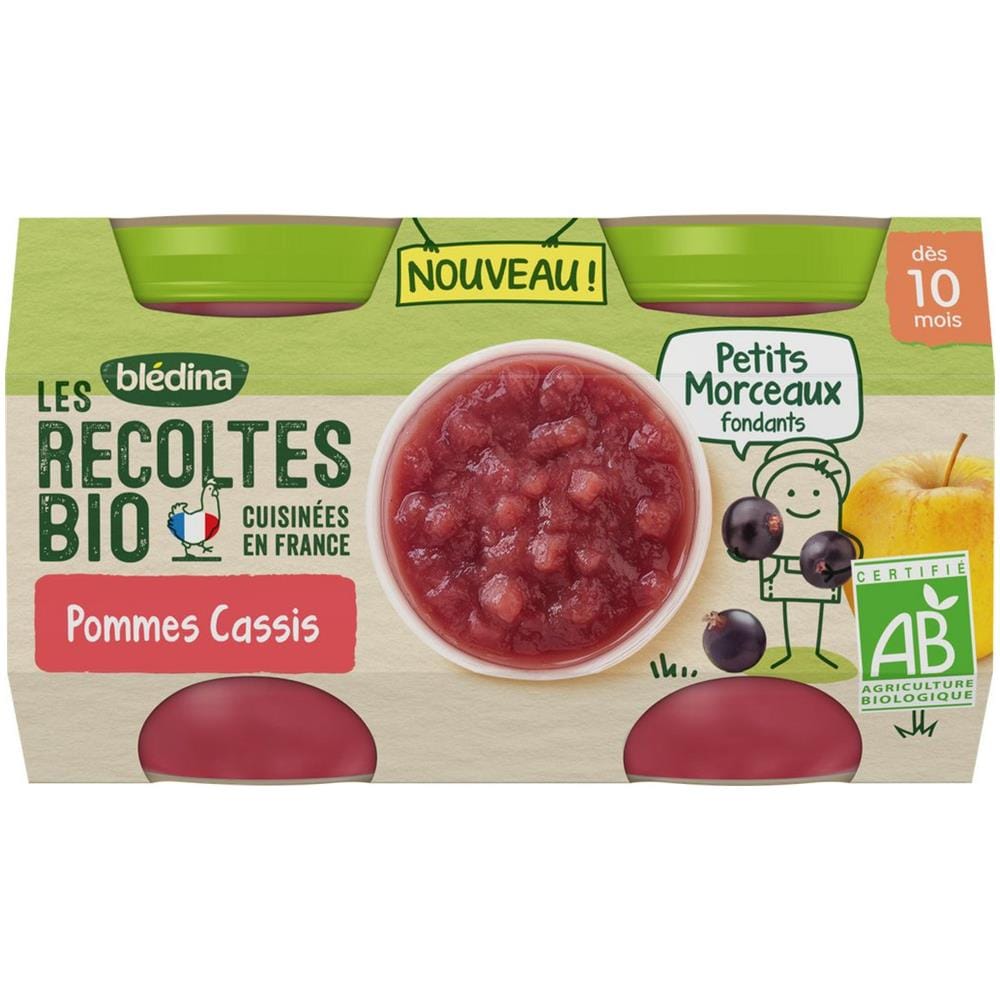 Dessert Bébé Dès 10 Mois Pommes Cassis Petits Morceaux Bio - Foto 1
