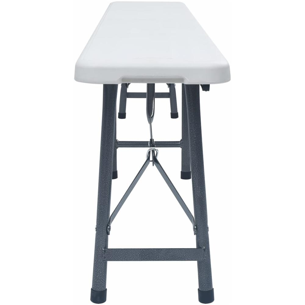 Panchine da Giardino Pieghevoli 2 pz 180 cm in HDPE Bianche - Foto 3