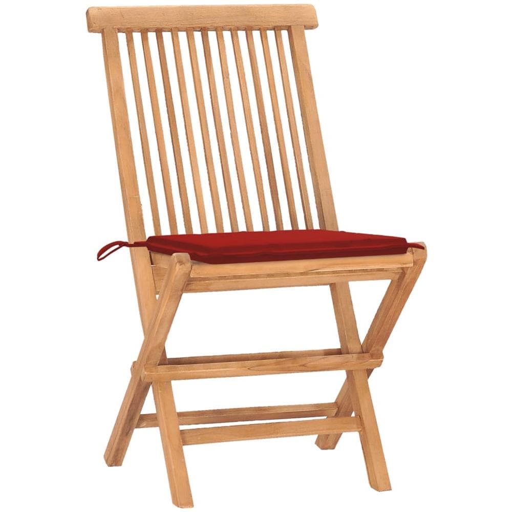 Set da Pranzo Giardino Pieghevole 3 pz Cuscino Massello di Teak - Foto 3